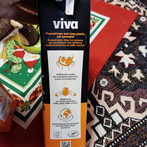 Viva orange fruit drink pack of 4 x 1L new