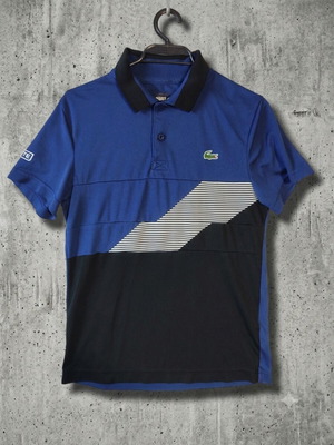Lacoste Sport Men's Tennis Polo Shirt XS Blue Black Ultra Dry like new