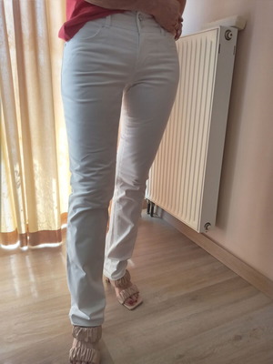 White straight pants used, size S / 36 / 8