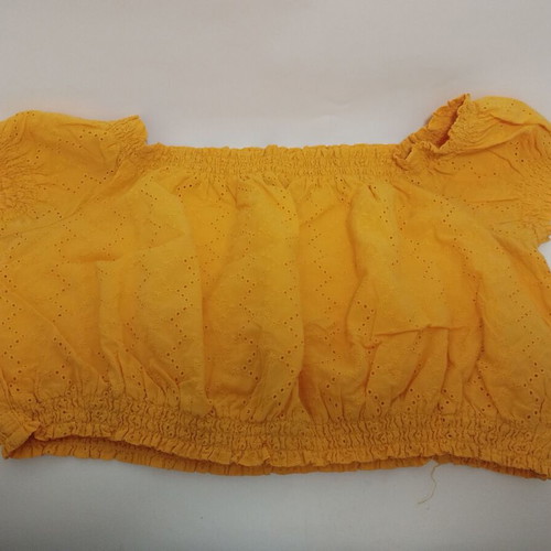 H&M top used, yellow, off the shoulders, size XXL