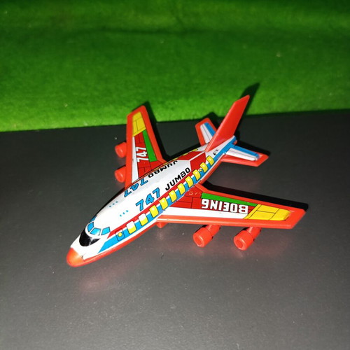 Vintage Japanese Boeing 747 Tin Toy airplane used