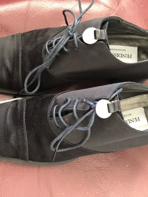 Fendissime Oxford Lace-Up Shoes Size 37.5 Like New Black