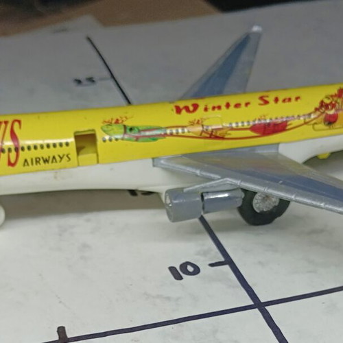 Iron large airplane toy used with push back mechanism and door button
