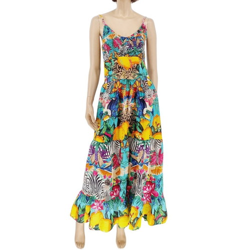 Long colorful dress 100% cotton one size new by Positano Jean Paul