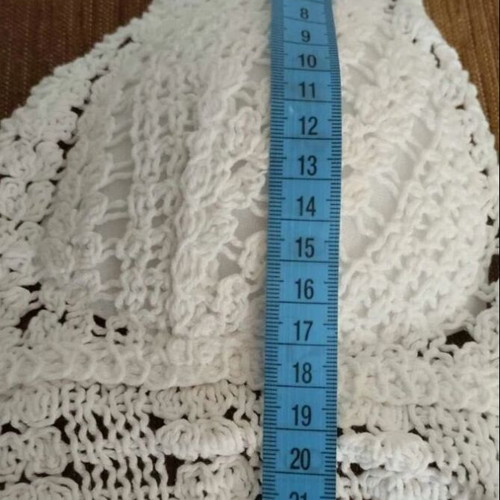 Crochet crop top boho off white new, one size