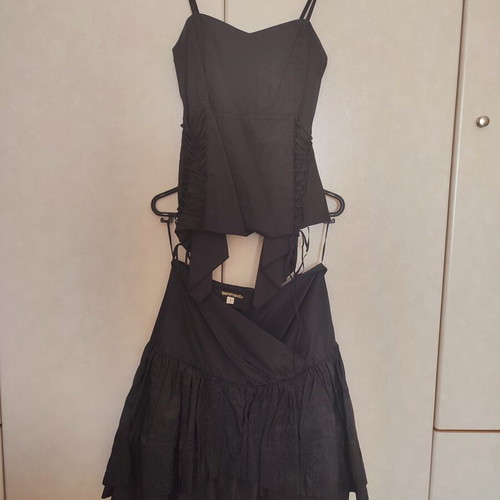 Women's formal set bustier with skirt like new, black, size M