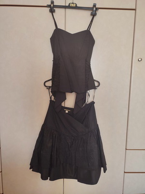 Women's formal set bustier with skirt like new, black, size M