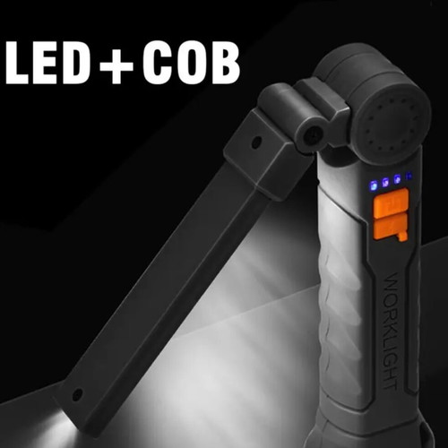 Foldable multifunctional flashlight new, rechargeable with magnetic base