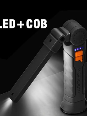 Foldable multifunctional flashlight new, rechargeable with magnetic base