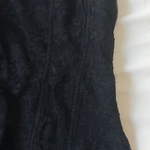 Elastic Strapless Lace Corset Top black, used, size M