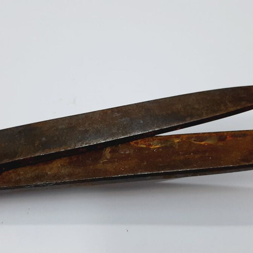 Large Hand-Forged Iron Scissors 27 cm, used, rustic industrial style