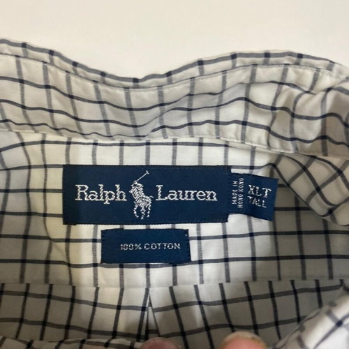Ralph Lauren Oxford long sleeve shirt XL white black blocked with black pony