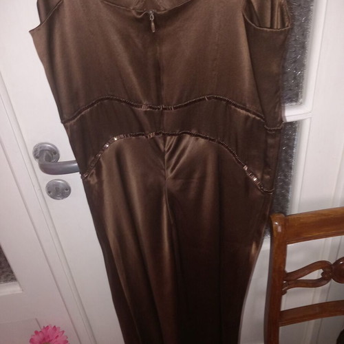 Sarah Lawrence dress size large satin brown new, formal wear