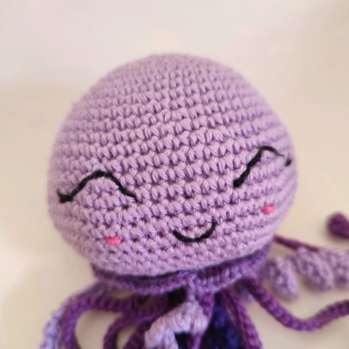 Handmade amigurumi jellyfish purple new