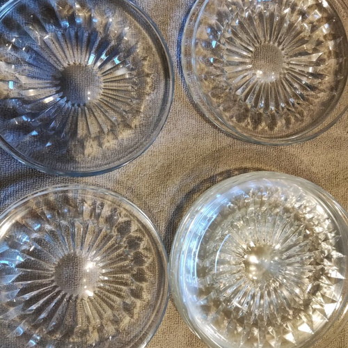 WMF Diadem 24% Crystal Carved Glass Plates like new, set of 12