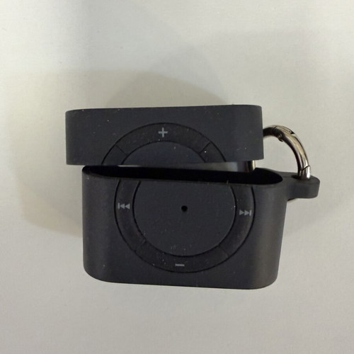 Silicone case for AirPods used with iPod click wheel design