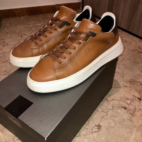 BOSS Men's Leather Sneakers like new, brown, size 41