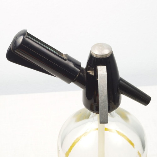 Heimo Germany glass soda siphon used, decorative vintage bar item