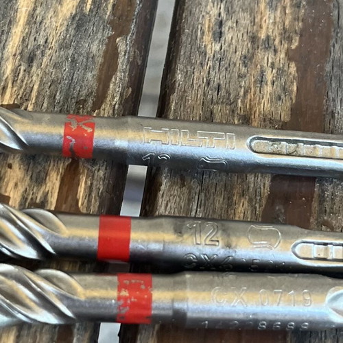Hilti TE-CX 12 SDS Plus concrete hammer drill bits set of 3, new