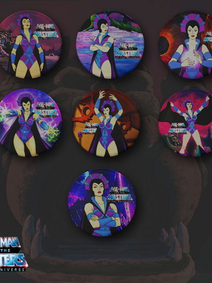 He-Man and the Masters of the Universe Evil Lyn Pin Set new, 7 pcs