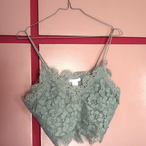 Lace top H&M mint color size Medium like new