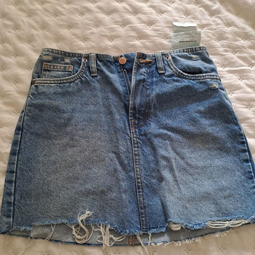 Denim mini skirt Bershka like new, blue, size XS