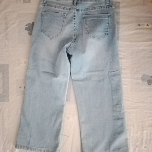 Matis cropped jeans size 38 new, blue with side buttons