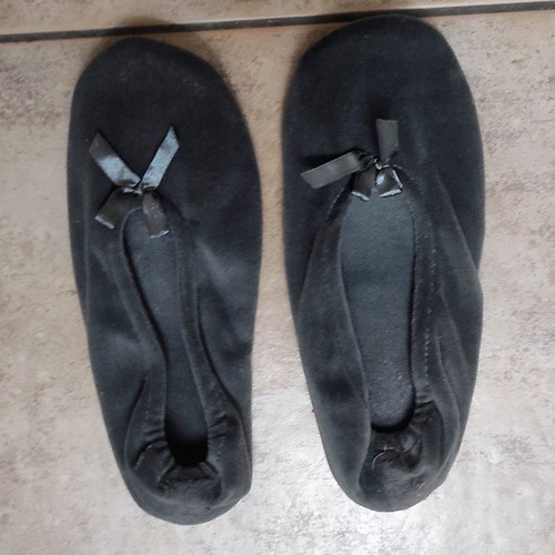 Ballerina slippers with fleece lining, satin bow, size 38, 3 pairs