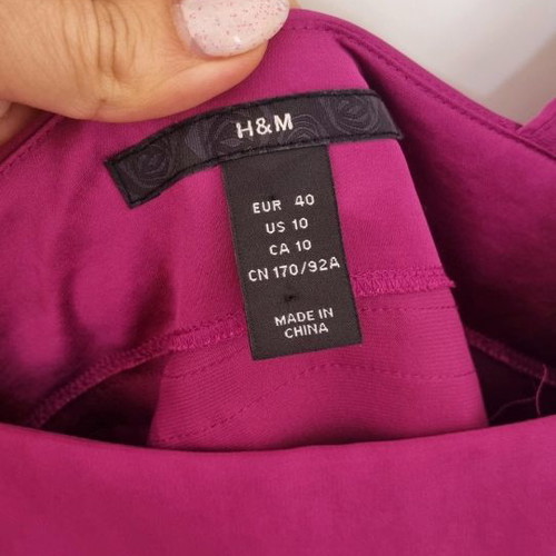 H&M mini dress used, purple, satin fabric, size 40