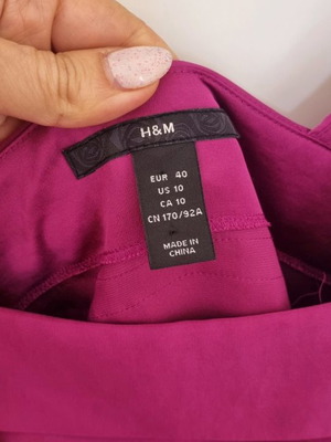 H&M mini dress used, purple, satin fabric, size 40