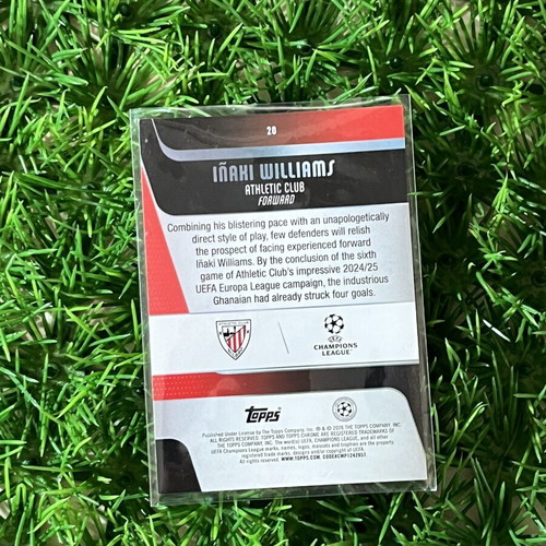Iñaki Williams Topps Chrome Red Mini Diamond Refractor card like new