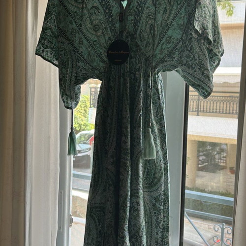Caroline Morgan summer dress, white and green, sizes L and XL