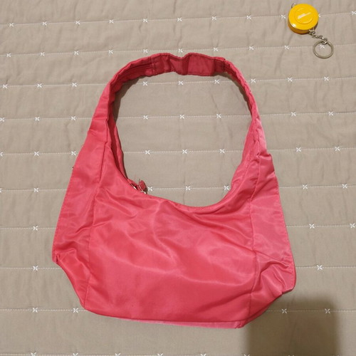Nylon handbag like new, pink fluo with 3 compartments