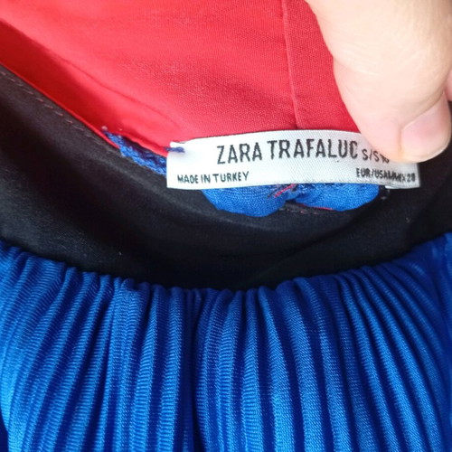 Zara women's dress new, blue and orange, size M