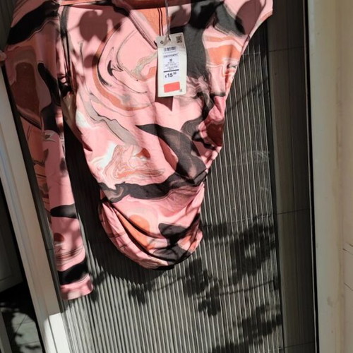 Pink Woman One-Shoulder Marble Top M new with tag