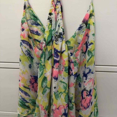 Bazaar women's crop top strap Small like new, white multicolor