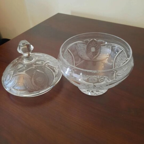 Vintage crystal fondue pot like new