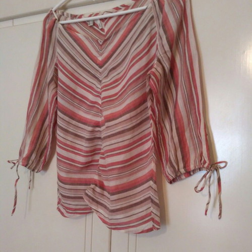 Mango shirt used, striped linen, 3/4 sleeve, size M