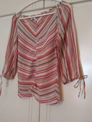 Mango shirt used, striped linen, 3/4 sleeve, size M