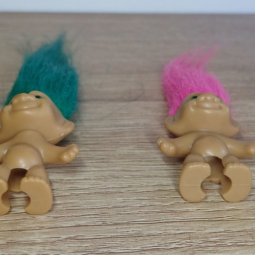 Trolls wish dolls set of 3, 1990, Russ keychain included