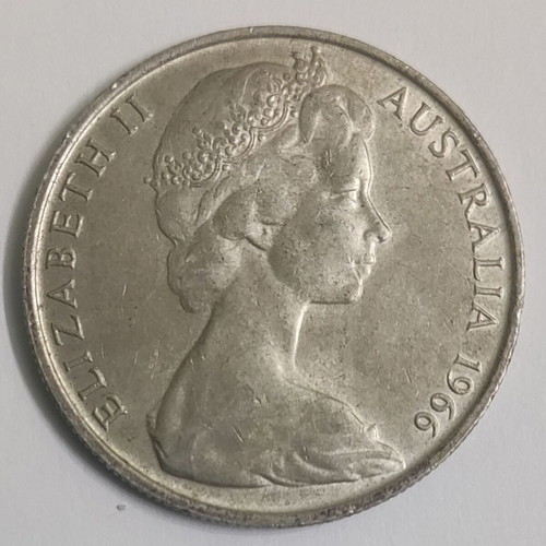 Αυστραλία 50 Cents 1966 Μεταχειρισμένο Ασημένιο Νόμισμα Ελισάβετ Β’ Πρώτη Έκδοση