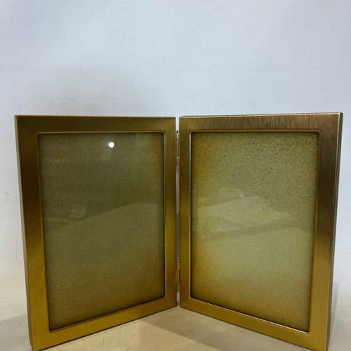 Metal photo frame in gold tone 19x14, used