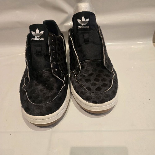 Adidas Originals Continental 80 sneakers like new, black pony-hair with leopard print