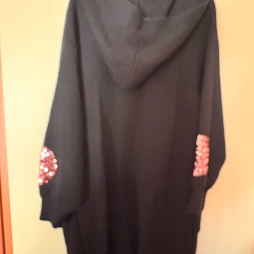 Meme Rouge Paris cardigan with sequins and hood, like new, black