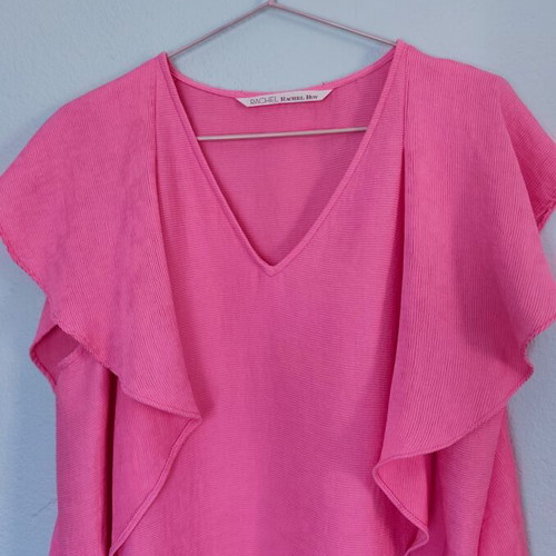 Rachel Roy hot pink top with ruffles XL