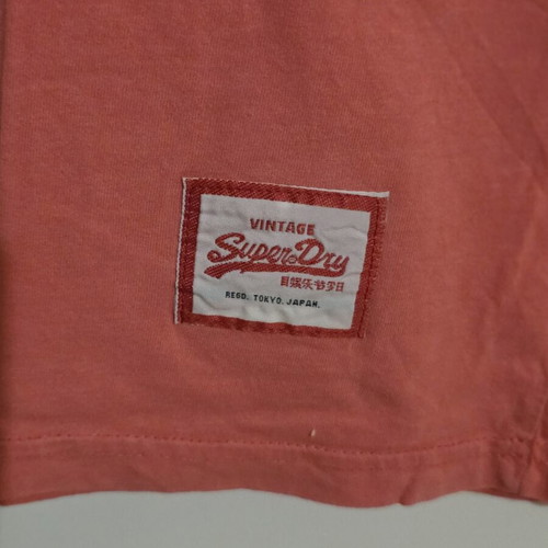 Superdry cotton t-shirt XXL pink new with yellow prints