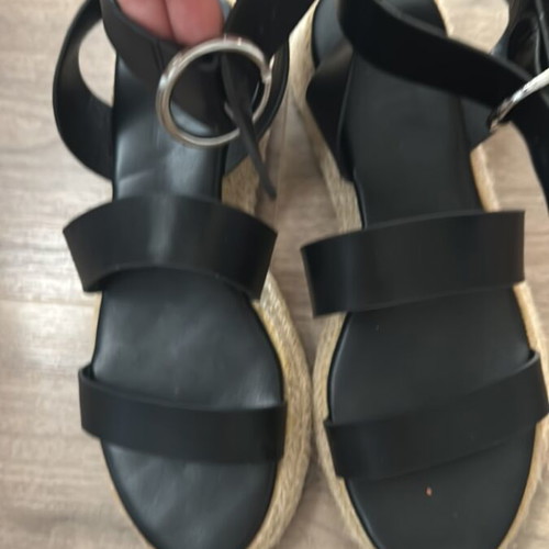 Leather sandals like new, size 41, black platform