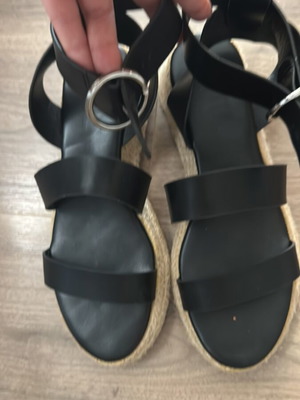 Leather sandals like new, size 41, black platform