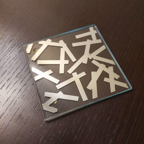 Glass non-slip coasters like new, set of 6 pieces