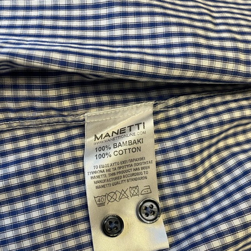 Manetti Checked Slim Fit Shirt like new, easy iron